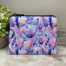 Load image into Gallery viewer, Mini Pouch - Floral Purple Blue Watercolor
