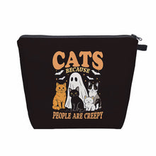 Load image into Gallery viewer, Pouch XL - Halloween Fall Cats People Are Creepy
