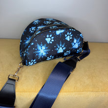 Load image into Gallery viewer, The Roni Nylon Crossbody - Christmas Paw Print Dog Snowflake
