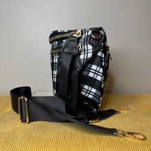 Load image into Gallery viewer, Roni - Nylon Crossbody - Black &amp; White Plaid - PREORDER
