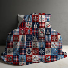 Load image into Gallery viewer, Blanket Christmas #30 - Quilted Plaid Snowflake Tree - PREORDER
