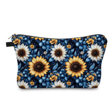 Load image into Gallery viewer, Pouch - Floral, Blue Yellow White Sunflower
