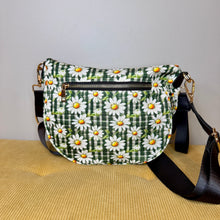 Load image into Gallery viewer, The Roni Nylon Crossbody - Green Gingham Daisy Floral
