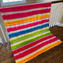 Load image into Gallery viewer, Blanket - Bright Neon Knit Stripes
