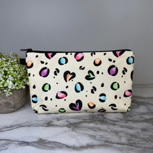 Load image into Gallery viewer, Pouch - Animal Print Multi Color Hearts
