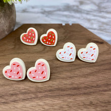 Load image into Gallery viewer, Acrylic Stud Earrings - Valentine’s Day - Heart Cookies
