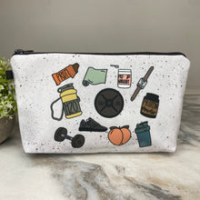 Load image into Gallery viewer, Pouch - Gym Workout on Speckled Grey
