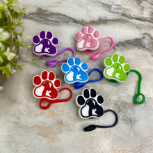 Load image into Gallery viewer, Silicone Straw Toppers Tumbler - Paw #3
