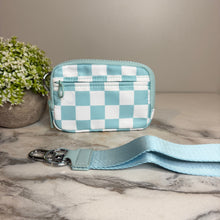 Load image into Gallery viewer, Rue - Nylon Wristlet Wallet - Aqua Check
