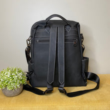 Load image into Gallery viewer, Denim Suede Brooke Backpack + Pouch
