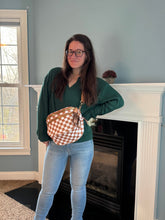 Load image into Gallery viewer, The Roni Nylon Crossbody - Checkered Camel
