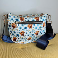 Load image into Gallery viewer, The Roni Nylon Crossbody - Highland Cow Blue Floral
