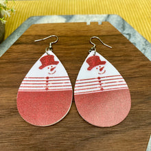 Load image into Gallery viewer, Faux Leather Earrings - Christmas - Red Snowman
