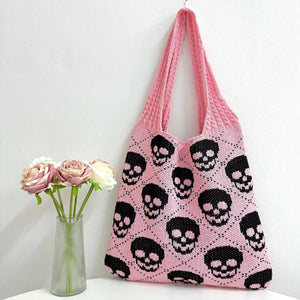 Tote Bag - Knit Sweater - Halloween Skull