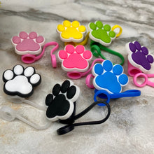Load image into Gallery viewer, Silicone Straw Toppers Tumbler - Paw #2
