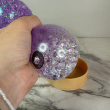 Load image into Gallery viewer, Squishy Toy - Viral Dumpling, Purple Glitter + Water Beads
