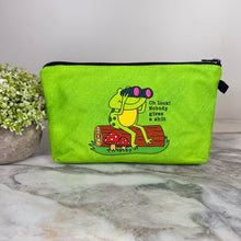 Load image into Gallery viewer, Pouch - Humor, Frog Nobody Gives A Shit
