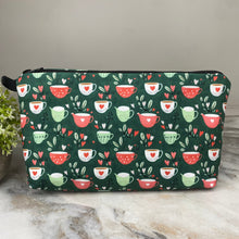 Load image into Gallery viewer, Pouch - Tea Cups on Green
