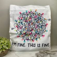Load image into Gallery viewer, Tote Bag - Christmas - I’m Fine Lights
