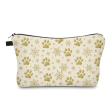Load image into Gallery viewer, Pouch - Christmas Holiday - Dog Gold Snowflake Paw
