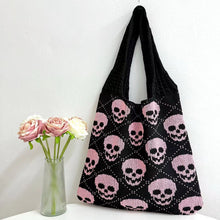 Load image into Gallery viewer, Tote Bag - Knit Sweater - Halloween Skull
