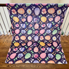 Load image into Gallery viewer, Blanket - Easter - Purple Eggs &amp; Bows
