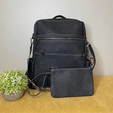 Load image into Gallery viewer, Denim Suede Brooke Backpack + Pouch
