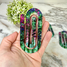 Load image into Gallery viewer, Jumbo Paperclip - Tree Forest Pink Green
