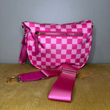 Load image into Gallery viewer, The Roni Nylon Crossbody - Checkered Hot Pink
