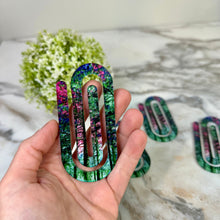 Load image into Gallery viewer, Jumbo Paperclip - Tree Forest Pink Green
