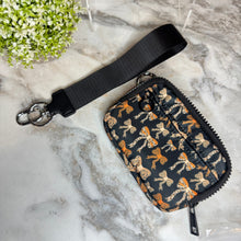Load image into Gallery viewer, Rue - Nylon Wristlet Wallet - Animal Black Bow
