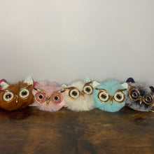 Load image into Gallery viewer, Keychain - Fuzzy Owl Pom Pom
