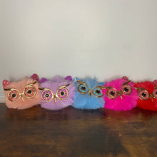 Load image into Gallery viewer, Keychain - Fuzzy Owl Pom Pom
