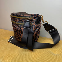 Load image into Gallery viewer, The Roni Nylon Crossbody - Animal Print Black &amp; Caramel - PREORDER
