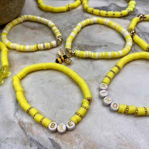 Bracelet - Clay + Bead - Yellow Bee Mix