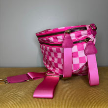 Load image into Gallery viewer, The Roni Nylon Crossbody - Checkered Hot Pink
