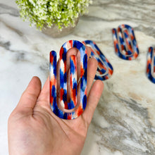 Load image into Gallery viewer, Jumbo Paperclip - Red White Blue Splatter
