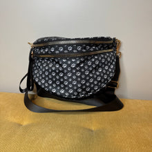 Load image into Gallery viewer, The Roni Nylon Crossbody - Black &amp; Grey Paw - PREORDER
