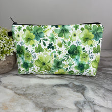 Load image into Gallery viewer, Pouch - Dark &amp; Light Green Floral
