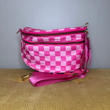 Load image into Gallery viewer, The Roni Nylon Crossbody - Checkered Hot Pink
