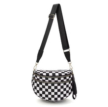 Load image into Gallery viewer, The Roni Nylon Crossbody - Checkered Black &amp; White
