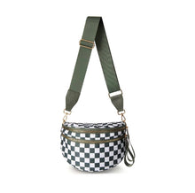Load image into Gallery viewer, The Roni Nylon Crossbody - Checkered Dark Green - PREORDER
