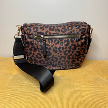 Load image into Gallery viewer, The Roni Nylon Crossbody - Animal Print Black &amp; Caramel - PREORDER
