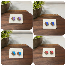 Load image into Gallery viewer, Wooden Stud Earrings - Pentagon

