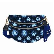 Load image into Gallery viewer, The Roni Nylon Crossbody - Christmas Paw Print Dog Snowflake
