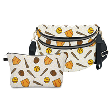 Load image into Gallery viewer, Bundled Set - Roni &amp; Pouch - Softball on White
