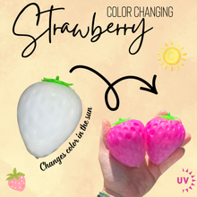 Load image into Gallery viewer, Squishy Toy - Sunlight Color Changing Strawberry, Larger

