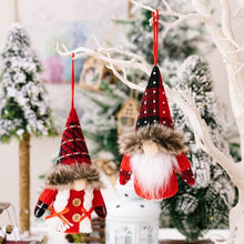 Load image into Gallery viewer, 2-Piece Christmas Plaid Faceless Doll Hanging Widgets
