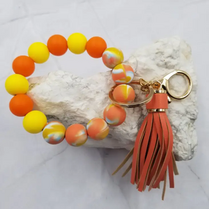 Who I Am Bangle Keychain Bracelet - Orange