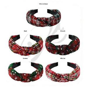 Christmas Time Plaid Knotted Headband - Multi Colors Available